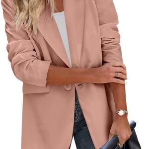 Zeagoo XXL Nude pink blazer jacket